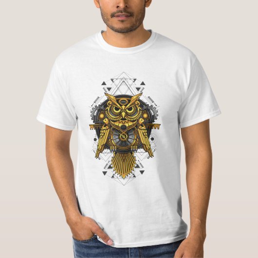Mechanische steampunk Owl T-shirt (Voorkant)