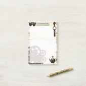Mechanische Steampunk, roestige tandwielen Victori Post-it® Notes (Op bureau)