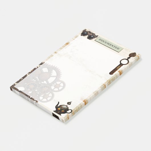 Mechanische Steampunk, roestige tandwielen Victori Post-it® Notes (Schuin)
