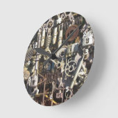 Mechanische steampunk ronde klok (Hoek)