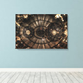 Mechanische Steampunk Zodiac Constellations Canvas Afdruk (Insitu (Houten vloer))