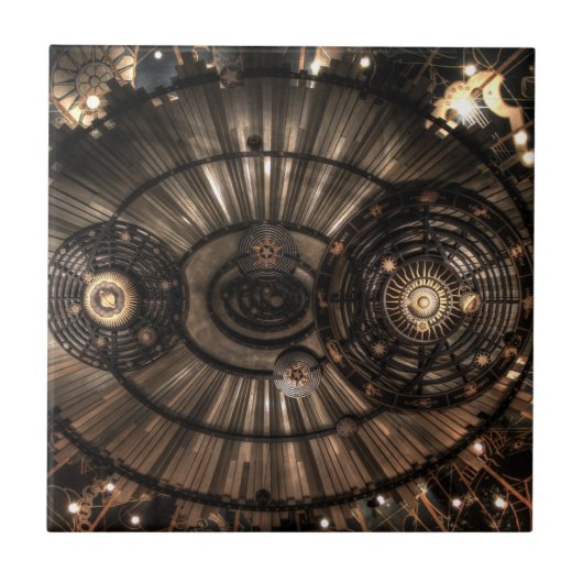 Mechanische Steampunk Zodiac Constellations Tegeltje (Voorkant)