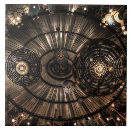Mechanische Steampunk Zodiac Constellations Tegeltje (Voorkant)