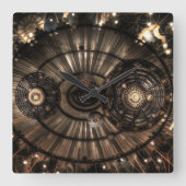 Mechanische Steampunk Zodiac Constellations Vierkante Klok (Voorkant)