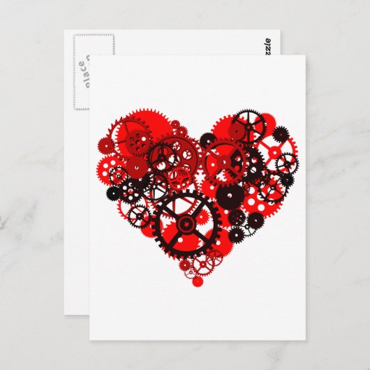 MECHANISCHE STEAMPUNKHART BRIEFKAART (Voorkant / Achterkant)