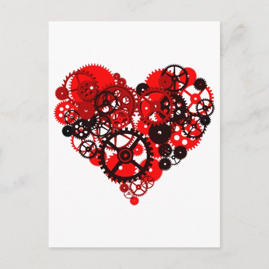 MECHANISCHE STEAMPUNKHART BRIEFKAART (Voorkant)