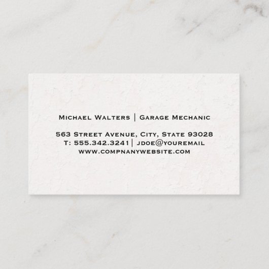 mechanische steeksleutel | Automatische services Visitekaartje (Achterkant)