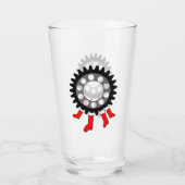 Mechanische Tandwiel Kerst Soks Glas (Achterkant)