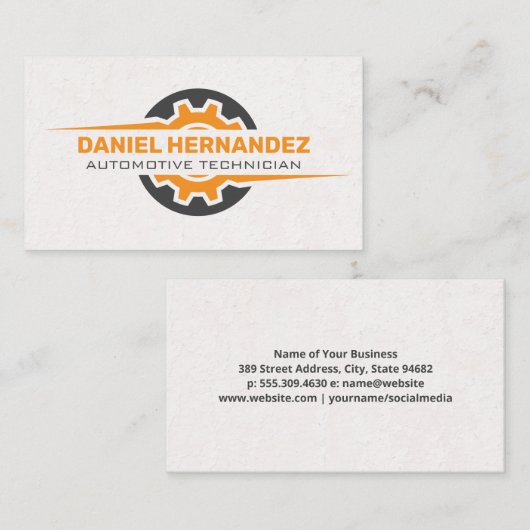 Mechanische tandwiel Logo Visitekaartje (Voorkant / Achterkant)