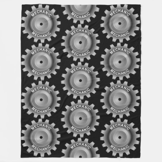 Mechanische tandwielen fleece deken (Voorkant)