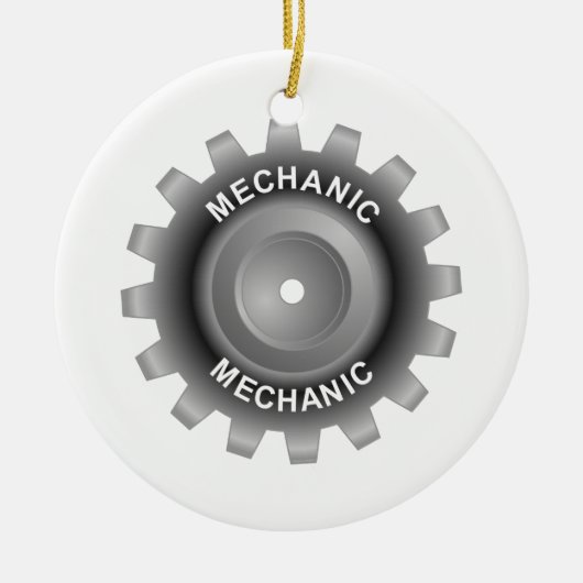 Mechanische tandwielen keramisch ornament (Voorkant)