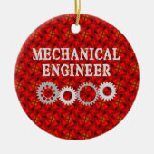 Mechanische tandwielen keramisch ornament (Voorkant)