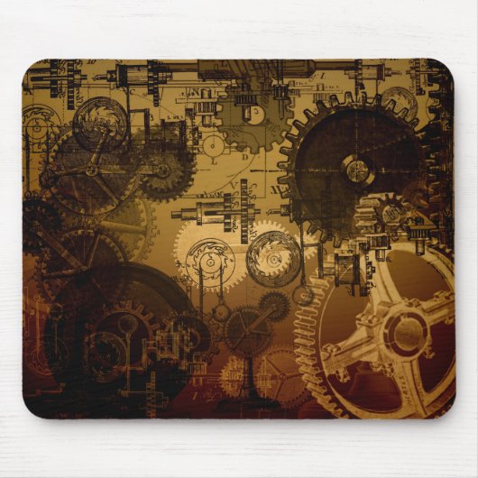 Mechanische tandwielen Mousepad Muismat (Voorkant)