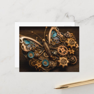 Mechanische tandwielen Steampunk Butterfly Briefkaart