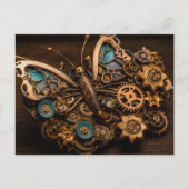 Mechanische tandwielen Steampunk Butterfly Briefkaart (Voorkant)