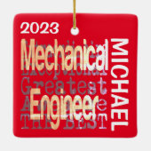 Mechanische technicus Extraordinaire CUSTOM Keramisch Ornament (Achterkant)