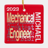 Mechanische technicus Extraordinaire CUSTOM Keramisch Ornament (Voorkant)