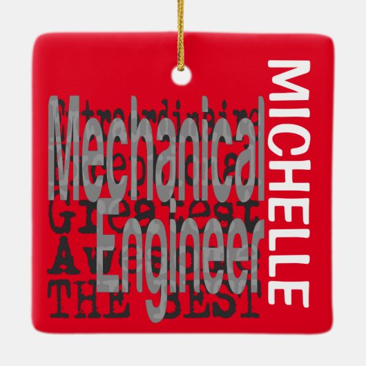 Mechanische technicus Extraordinaire CUSTOM Keramisch Ornament (Achterkant)