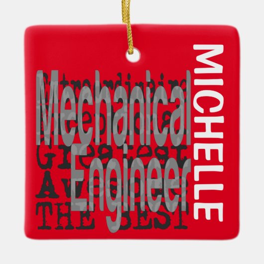 Mechanische technicus Extraordinaire CUSTOM Keramisch Ornament (Voorkant)