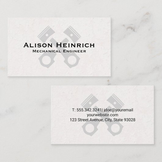 Mechanische technologie | Zuigers Visitekaartje (Voorkant / Achterkant)