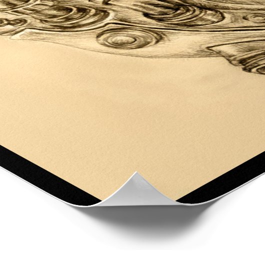 Mechanische tekening van het menselijk hart Steamp Poster (Hoek)