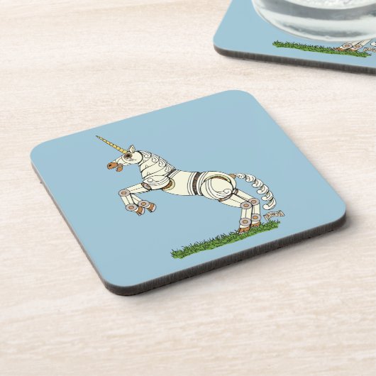 Mechanische Unicorn Bier Onderzetter (Linkerzijde)