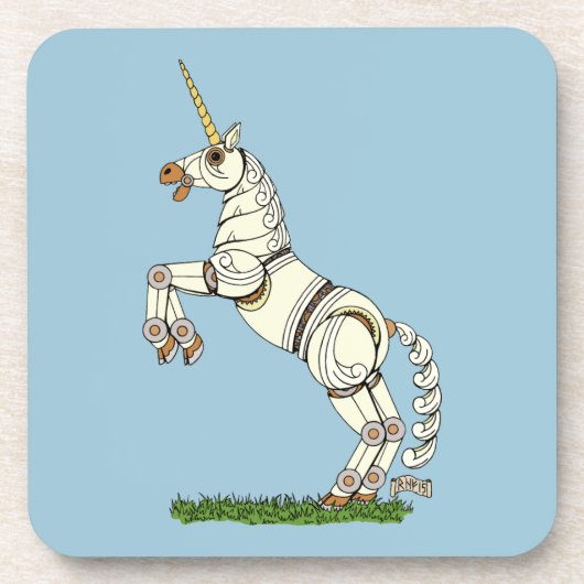 Mechanische Unicorn Bier Onderzetter (Voorkant)