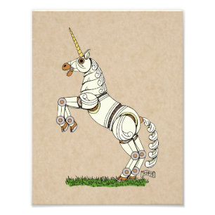 Mechanische Unicorn Foto Afdruk