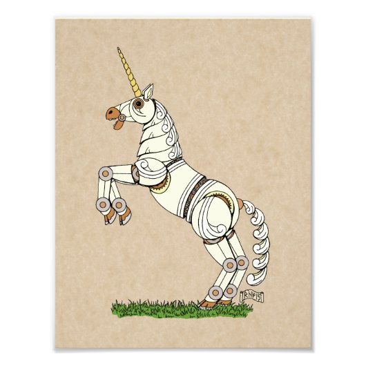Mechanische Unicorn Foto Afdruk (Voorkant)