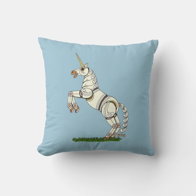Mechanische Unicorn Kussen (Voorkant)