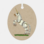 Mechanische Unicorn Metalen Ornament (Achterkant)