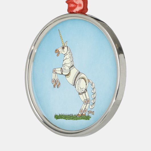 Mechanische Unicorn Metalen Ornament (Links)