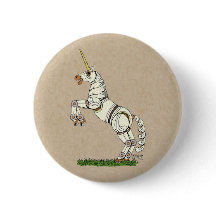 Mechanische Unicorn Pinback-Button