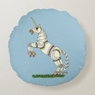 Mechanische Unicorn Rond Kussen