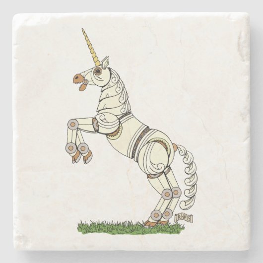 Mechanische Unicorn Stenen Onderzetter (Voorkant)