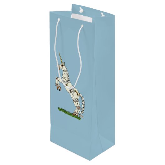 Mechanische Unicorn Wijn Cadeautas (Achterkant Gekanteld)