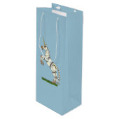 Mechanische Unicorn Wijn Cadeautas (Voorkant Gekanteld)