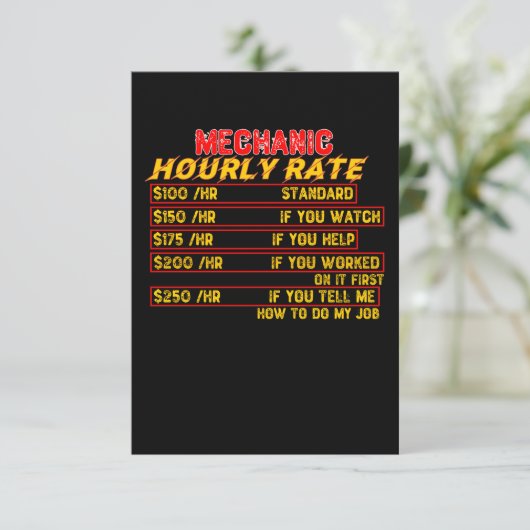 Mechanische uurfrequentie bedankkaart (Staand voorkant)