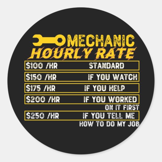 Mechanische uurfrequentie ronde sticker (Voorkant)
