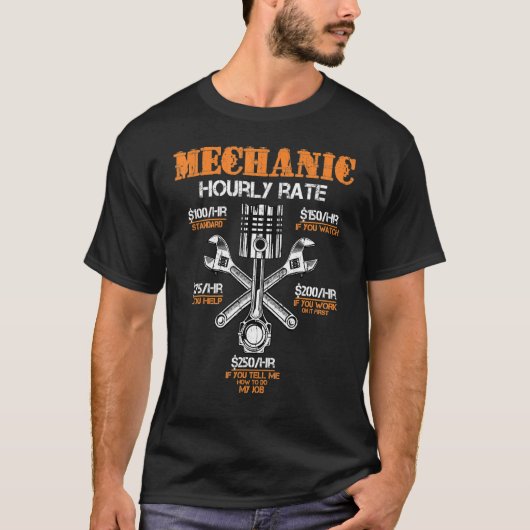 Mechanische uurlonen  arbeidsdag t-shirt (Voorkant)
