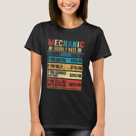 Mechanische uurlonen van werknemers in de auto t-shirt (Voorkant)