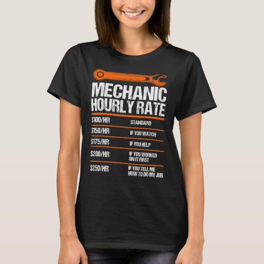 Mechanische Uurly Rate Future Mechanic T-shirt (Voorkant)