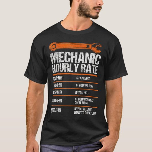 Mechanische Uurly Rate Future Mechanic T-shirt (Voorkant)
