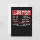 Mechanische uursnelheid - auto-mechanisme bedankkaart (Voorkant)