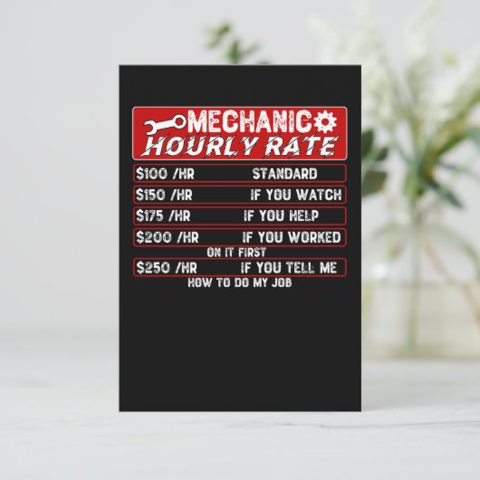 Mechanische uursnelheid - auto-mechanisme bedankkaart (Staand voorkant)