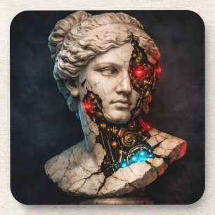 Mechanische Venus: Cyberpunk Beeldhouwkunst Bier Onderzetter