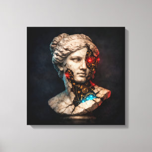 Mechanische Venus: Cyberpunk-beeldhouwkunst Canvas Afdruk