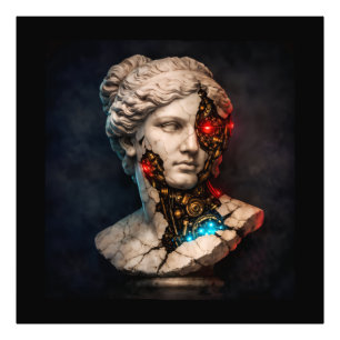 Mechanische Venus: Cyberpunk-beeldhouwkunst Foto Afdruk