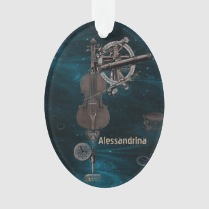 Mechanische Violin Dark Sky - Aangepaste naambedie Ornament