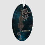 Mechanische Violin Dark Sky - Aangepaste naambedie Ornament (voorkant)